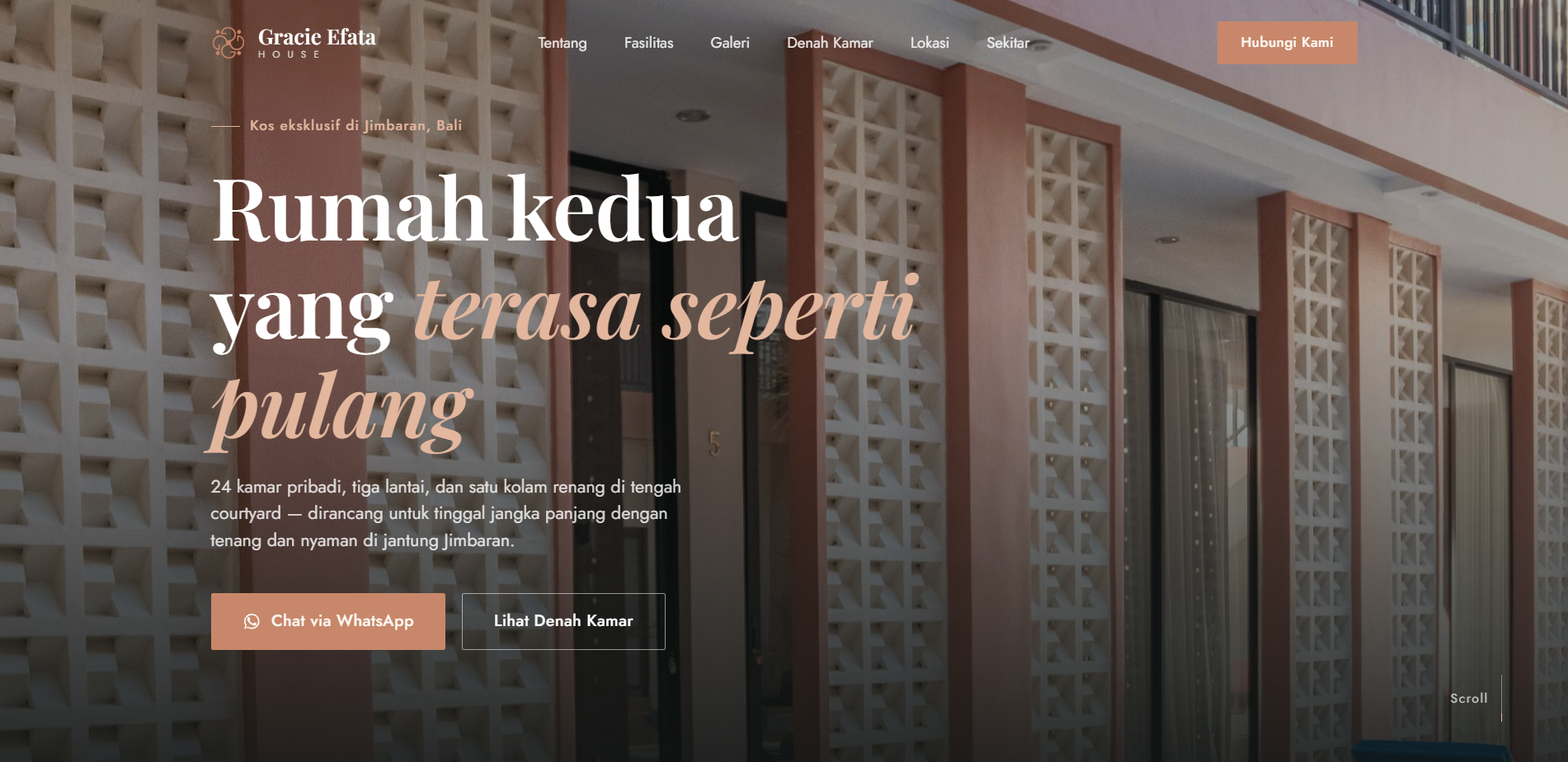 Tampilan desktop Gracie Efata House